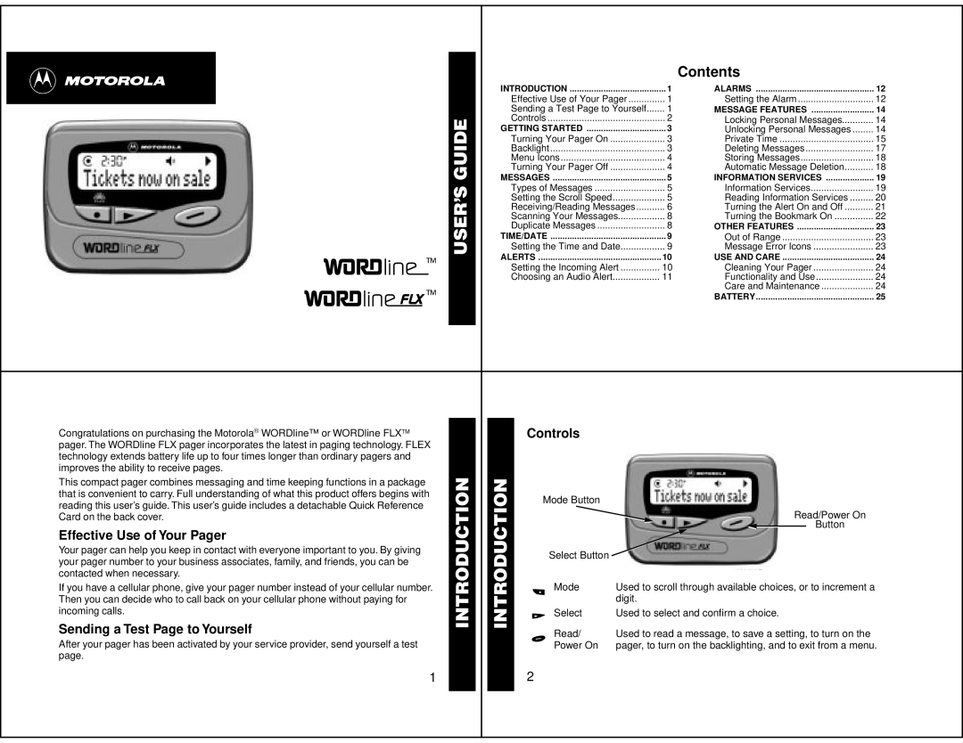 Motorola WORDline FLX manual Guide, User’S, Introduction 