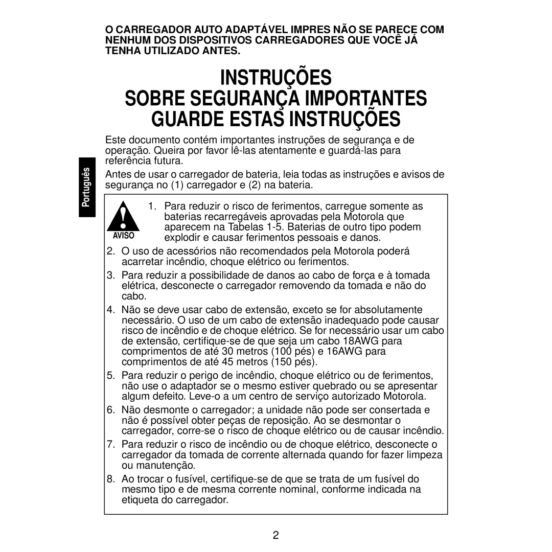 Motorola WPLN4116, WPLN4115, WPLN4111, WPLN4113, WPLN4114, WPLN4122, WPLN4117, WPLN4112 manual Instruções 