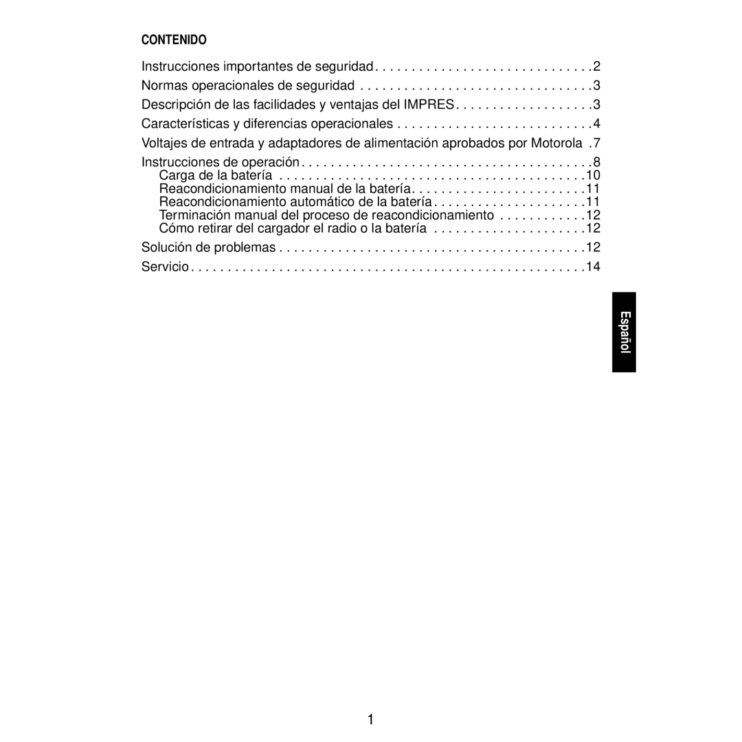 Motorola WPLN4122, WPLN4116, WPLN4115, WPLN4111, WPLN4113, WPLN4114, WPLN4117, WPLN4112 manual Contenido 