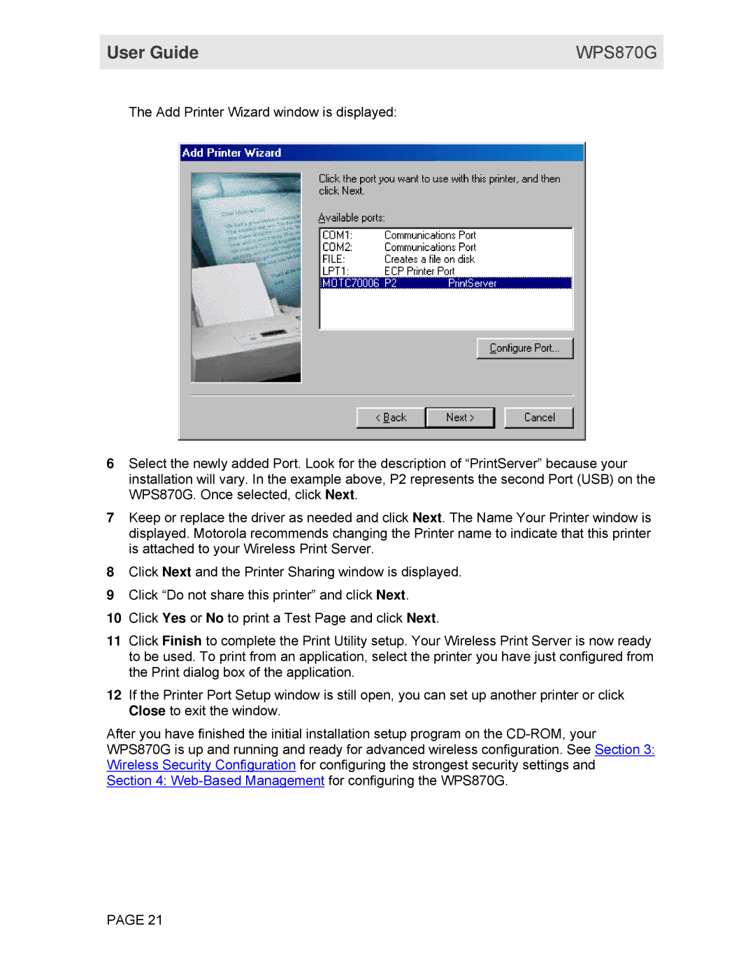 Motorola WPS870G manual 