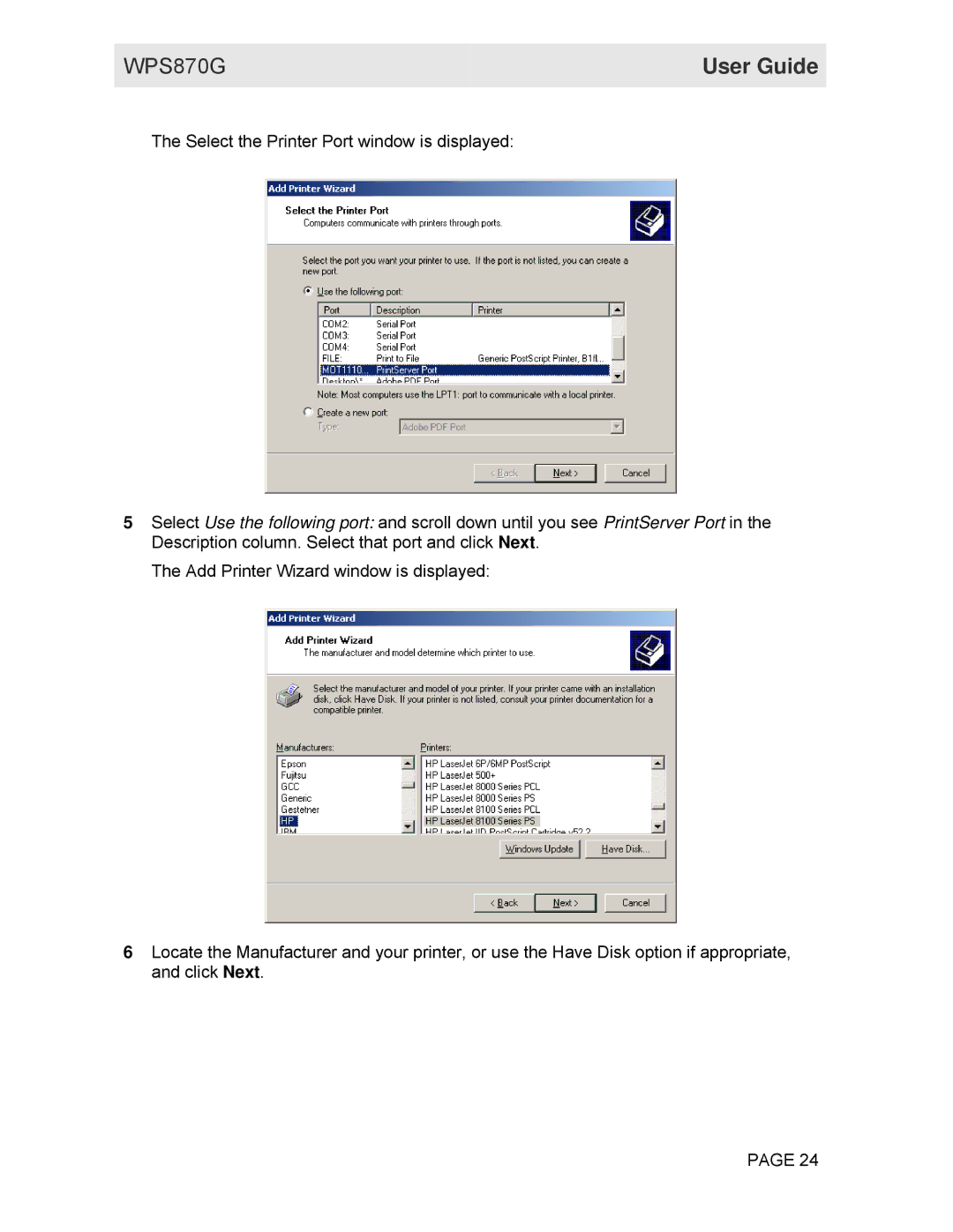 Motorola WPS870G manual User Guide 