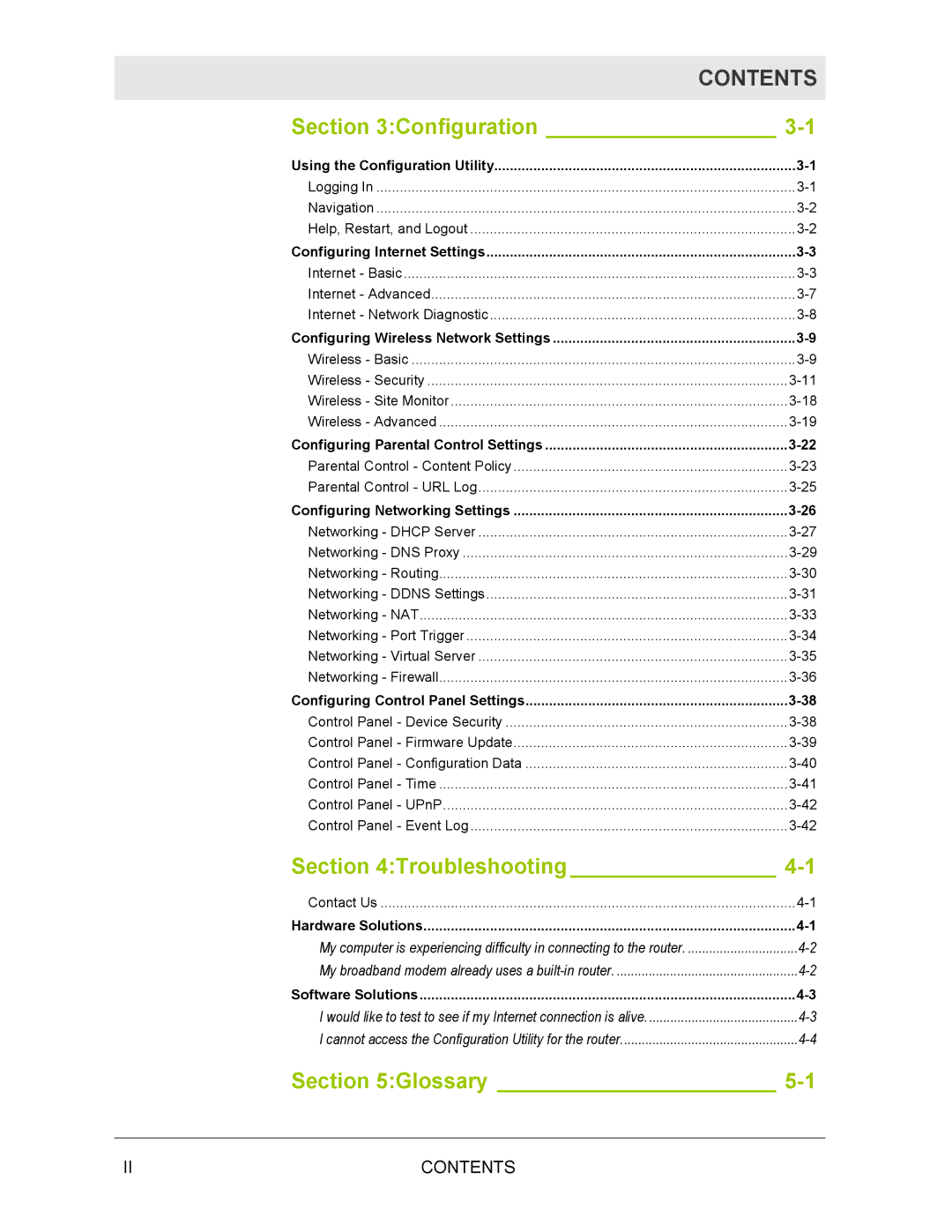 Motorola WR850G manual Contents Configuration 