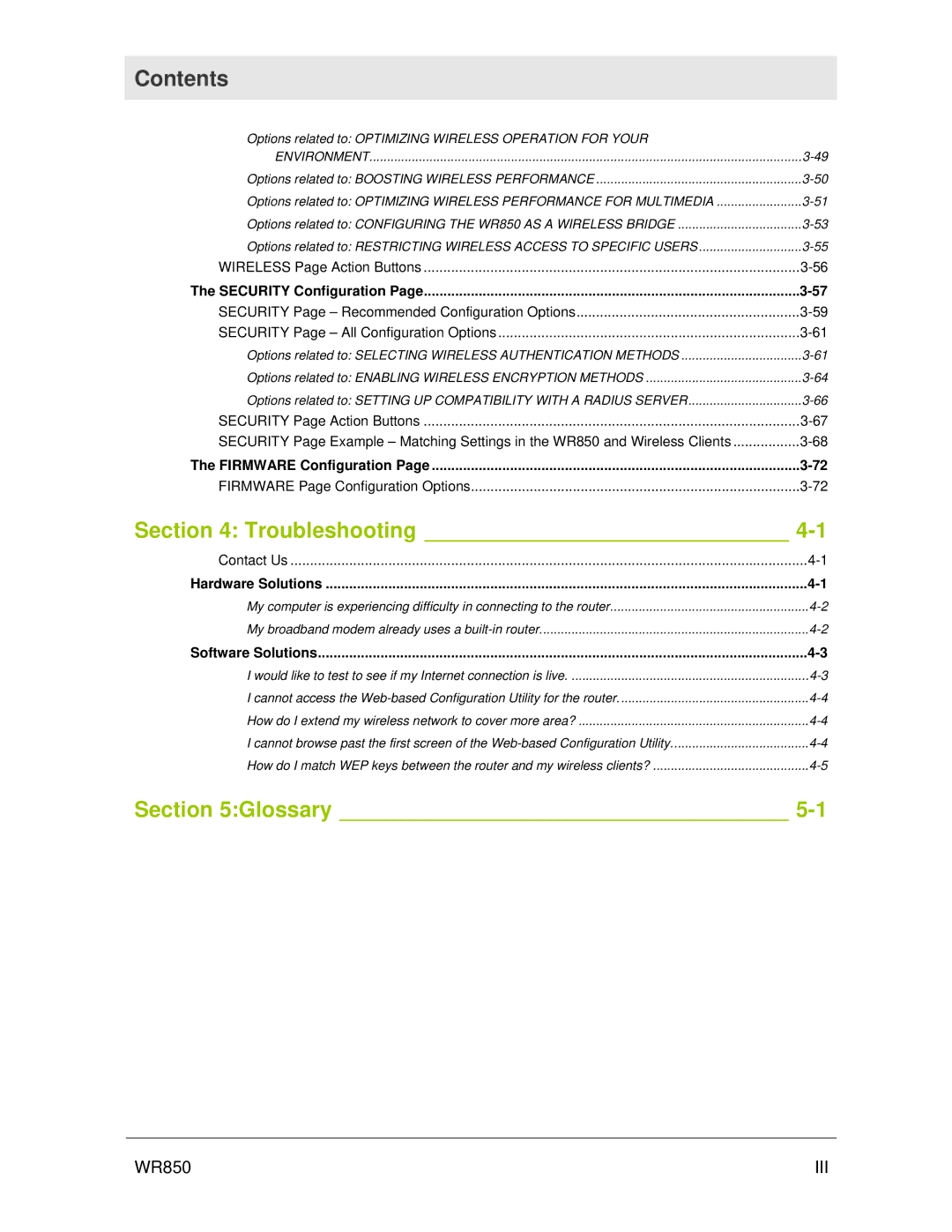 Motorola WR850GP manual Glossary 