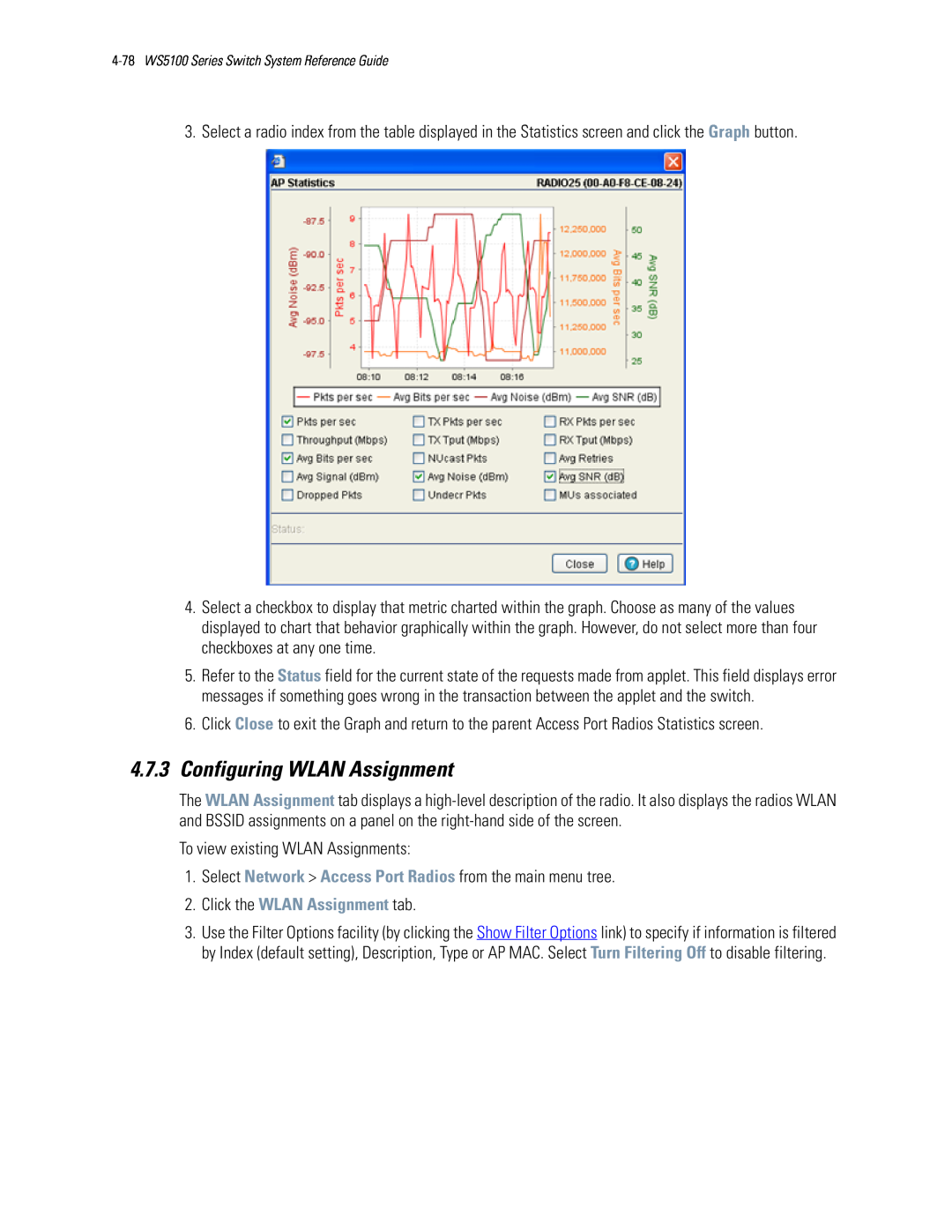 Motorola WS5100 manual 4.7.3Configuring WLAN Assignment, Click the WLAN Assignment tab 