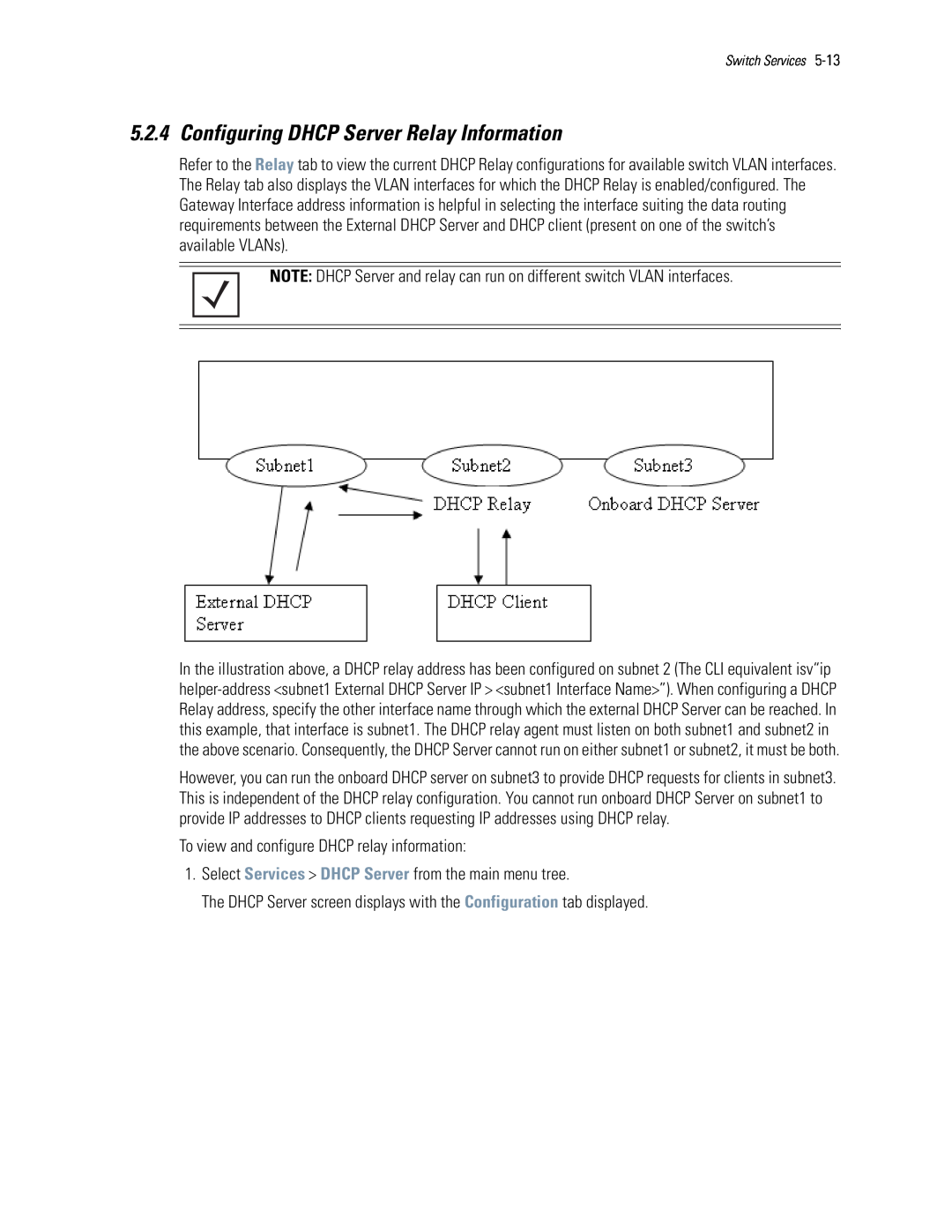Motorola WS5100 manual Configuring DHCP Server Relay Information 
