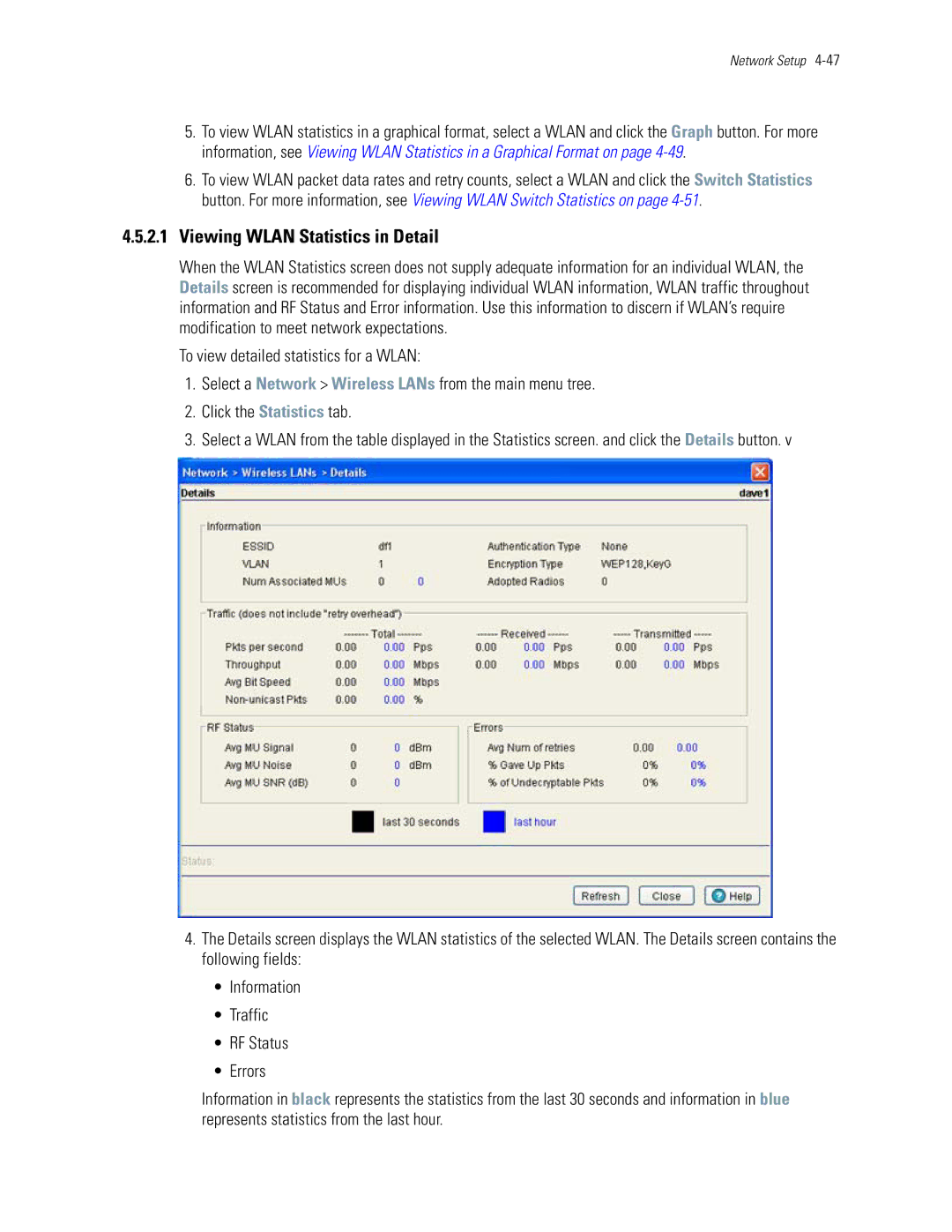 Motorola WS5100 manual Viewing Wlan Statistics in Detail 