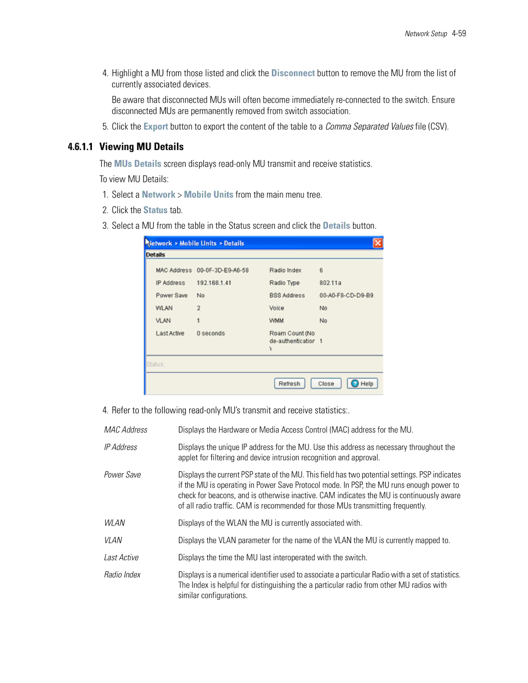 Motorola WS5100 manual Viewing MU Details, Displays of the Wlan the MU is currently associated with, Similar configurations 