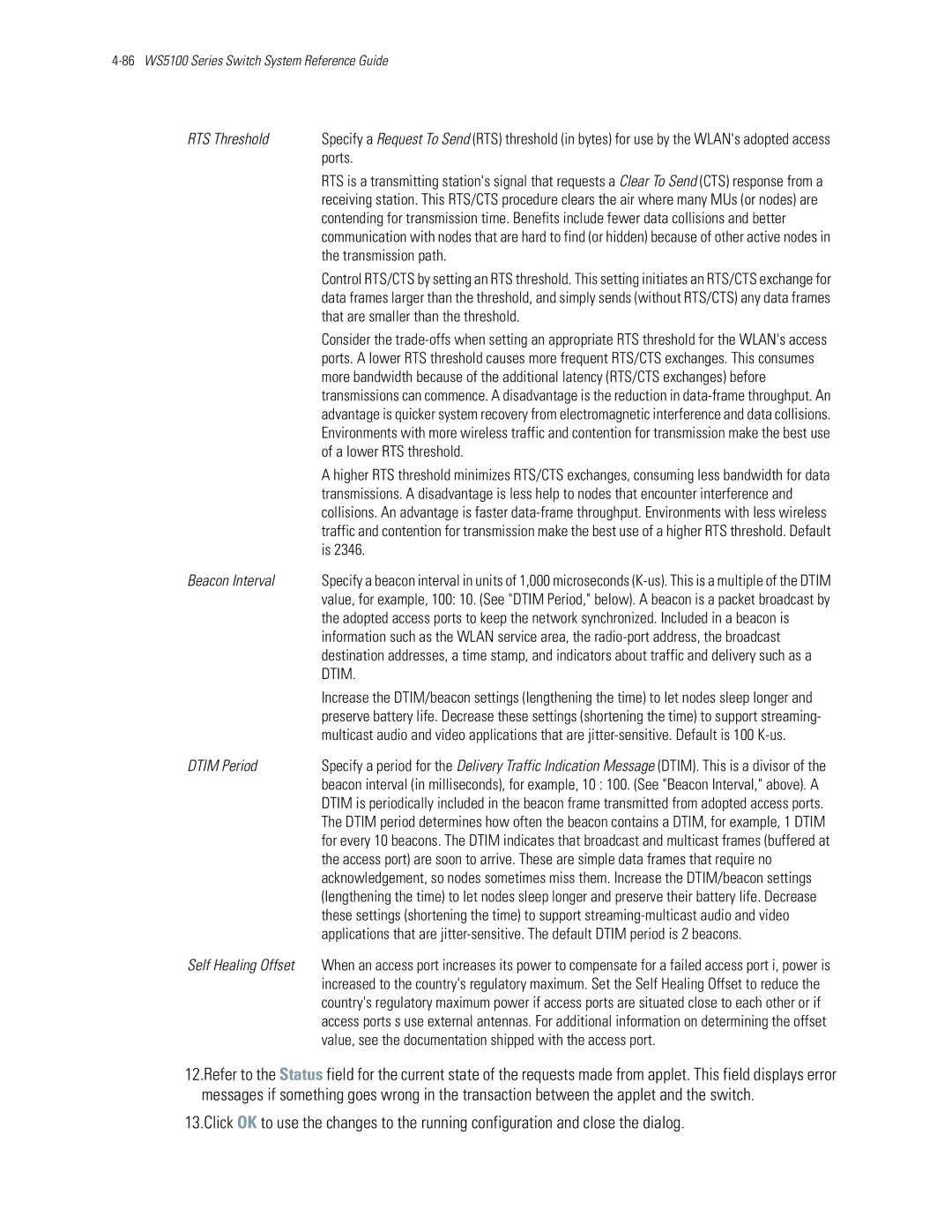 Motorola WS5100 manual Transmission path, Dtim Period 