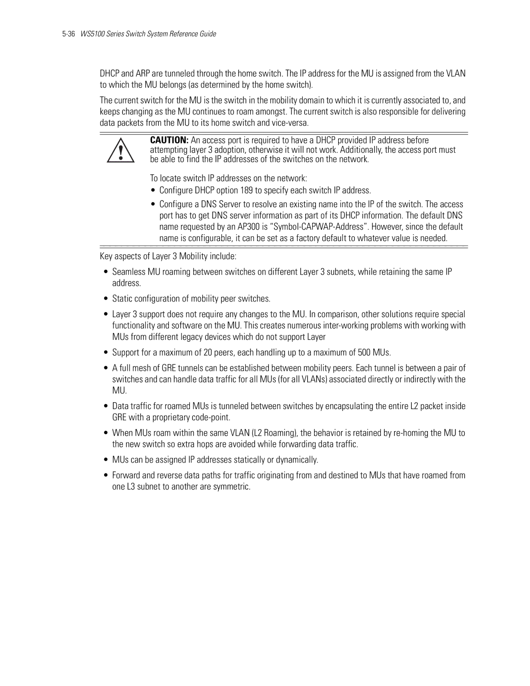 Motorola manual 36WS5100 Series Switch System Reference Guide 