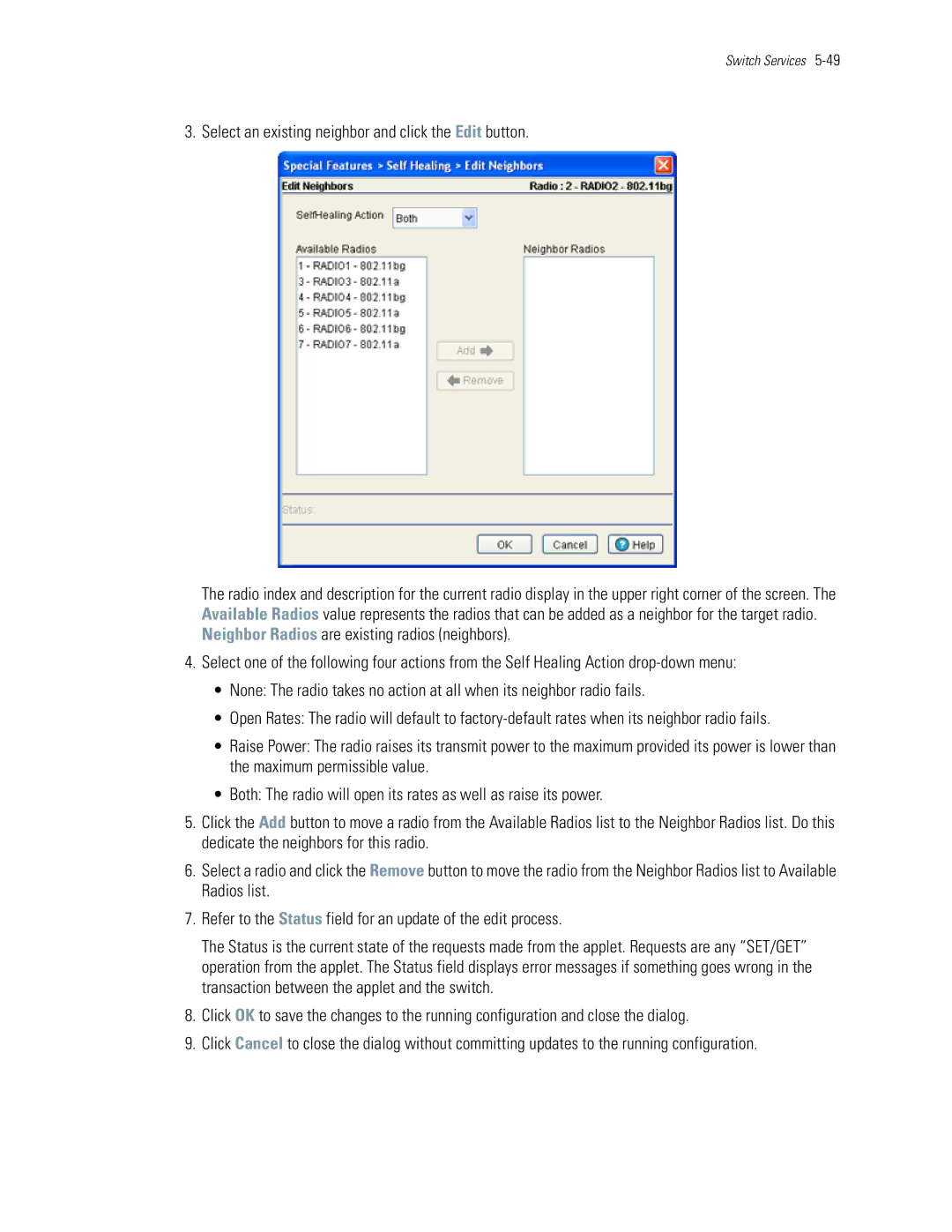 Motorola WS5100 manual Switch Services 