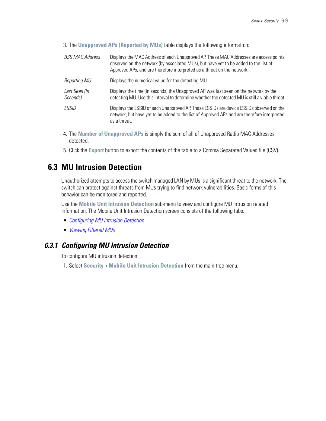 Motorola WS5100 manual Configuring MU Intrusion Detection, To configure MU intrusion detection, As a threat 