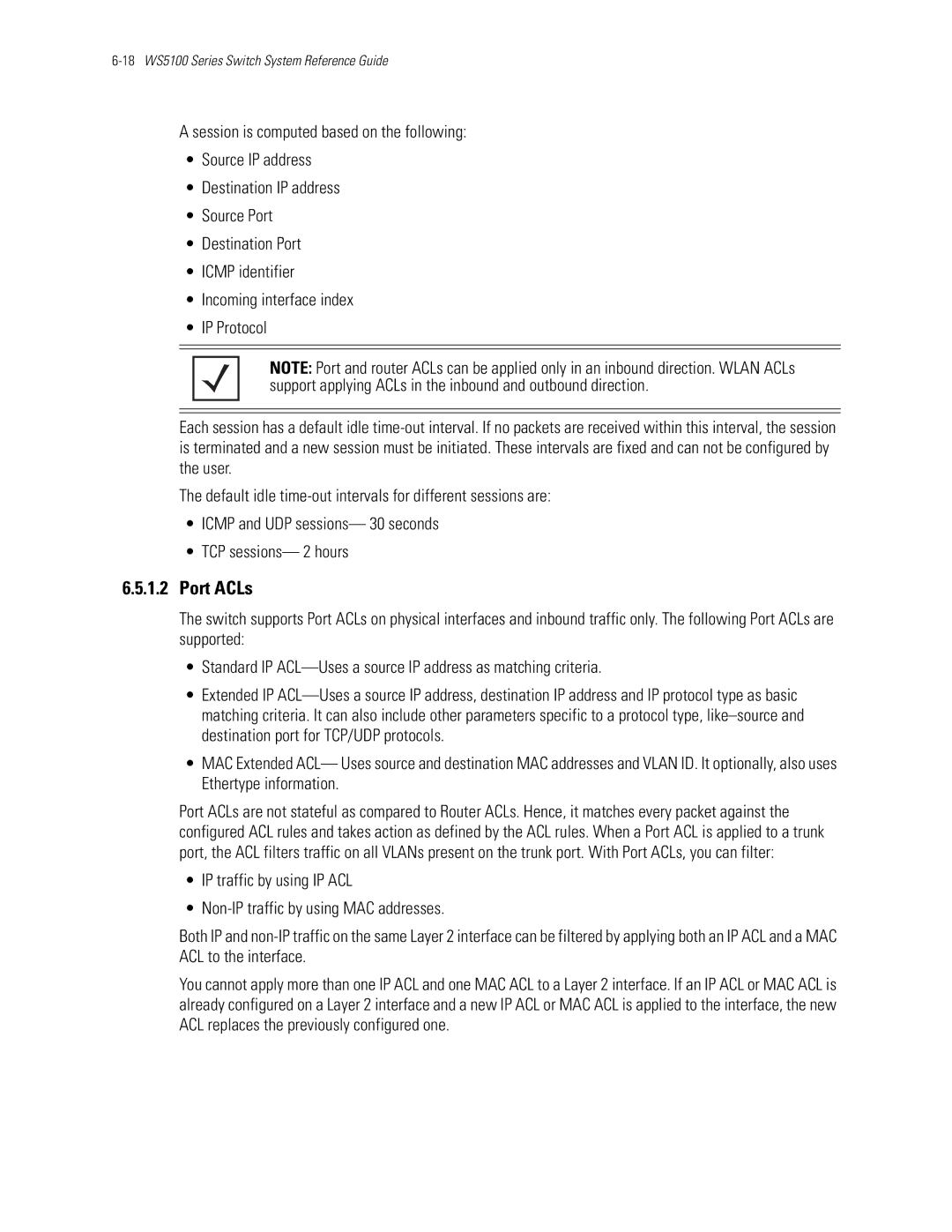 Motorola WS5100 manual Port ACLs 