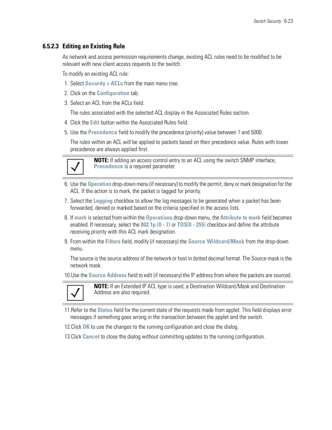 Motorola WS5100 manual Editing an Existing Rule 