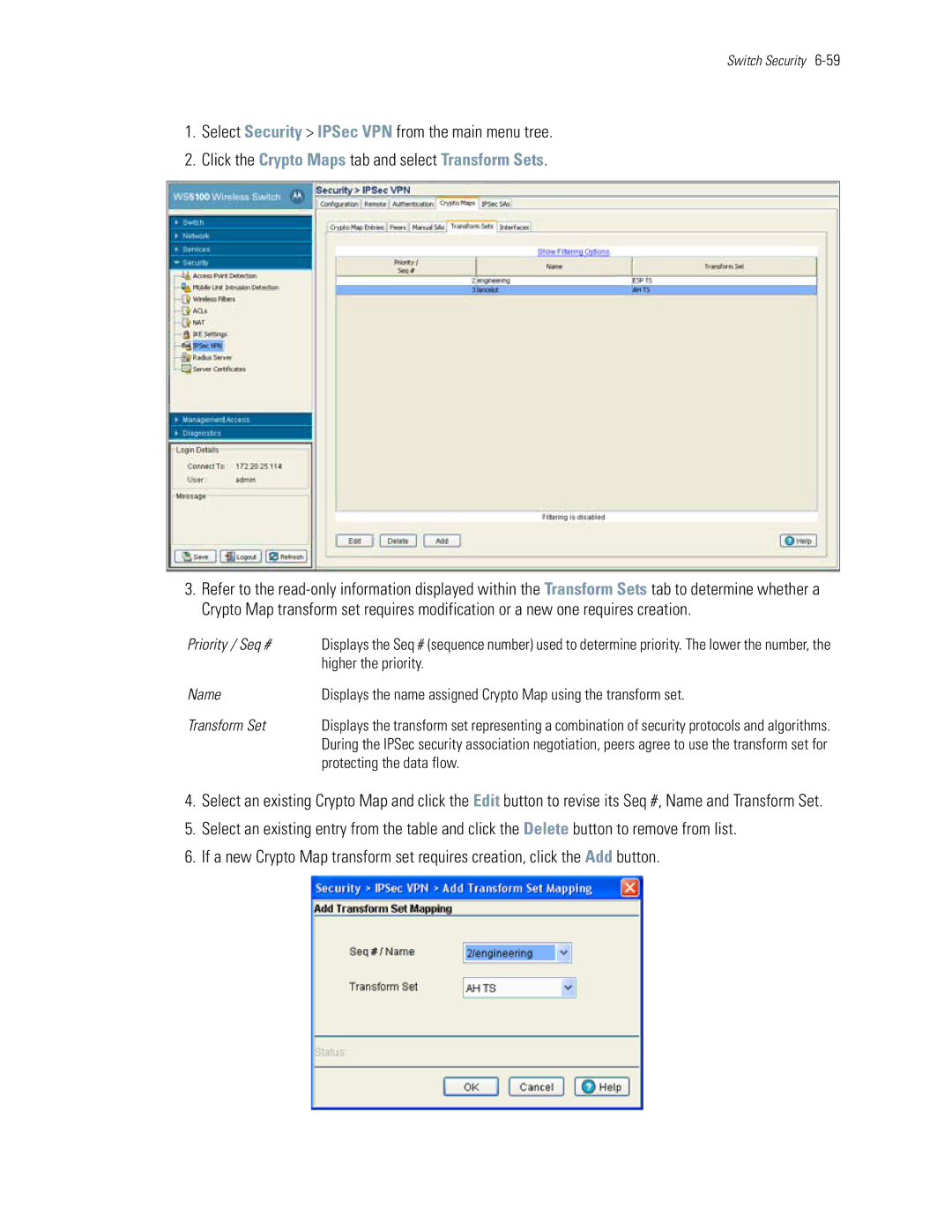 Motorola WS5100 manual Protecting the data flow 