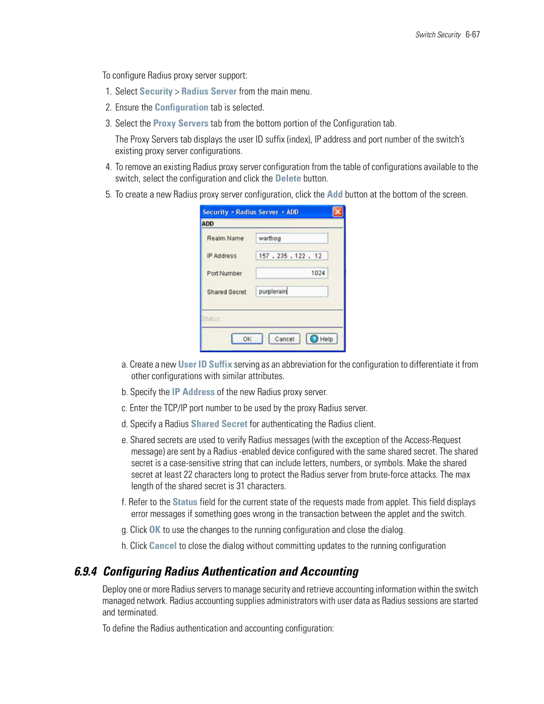 Motorola WS5100 manual Configuring Radius Authentication and Accounting 