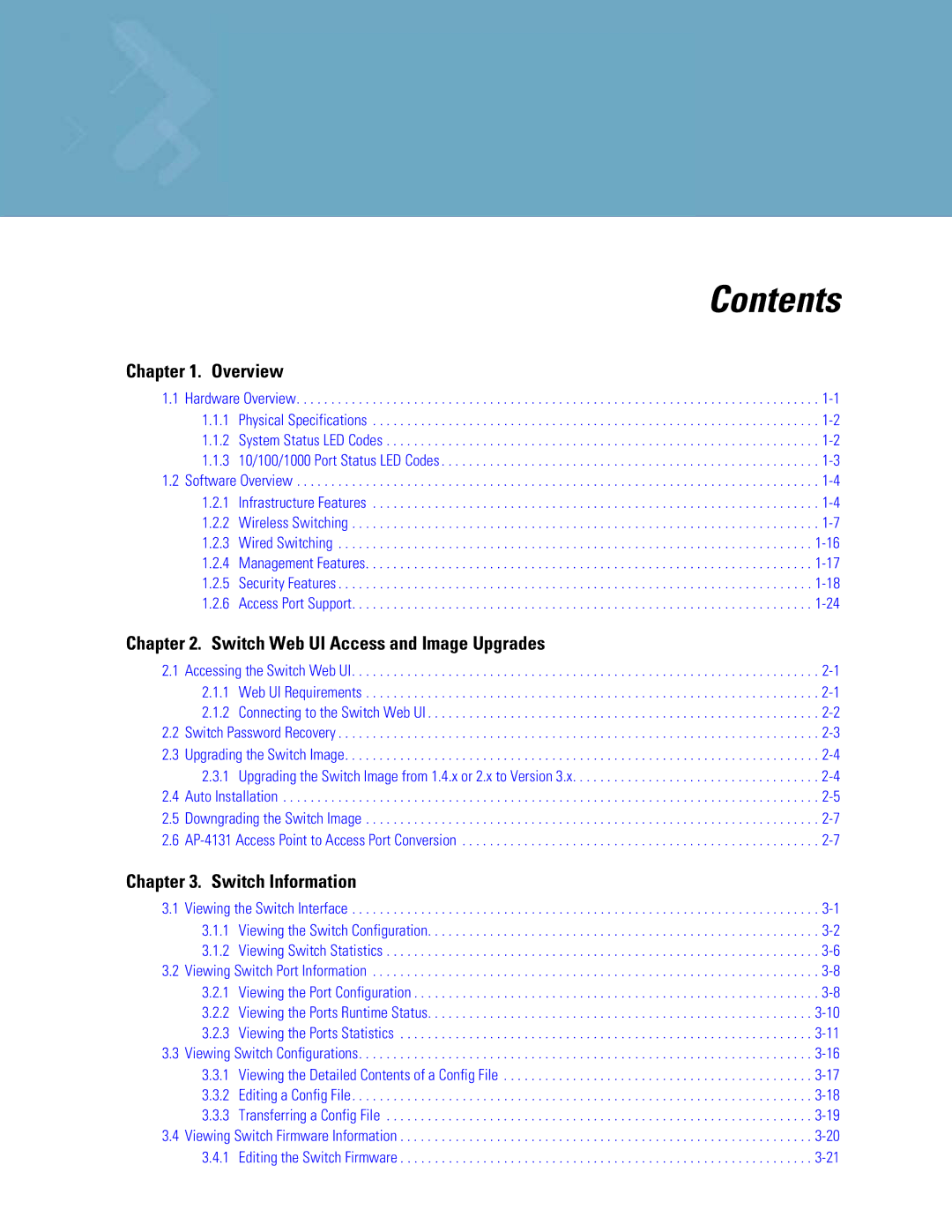 Motorola WS5100 manual Contents 