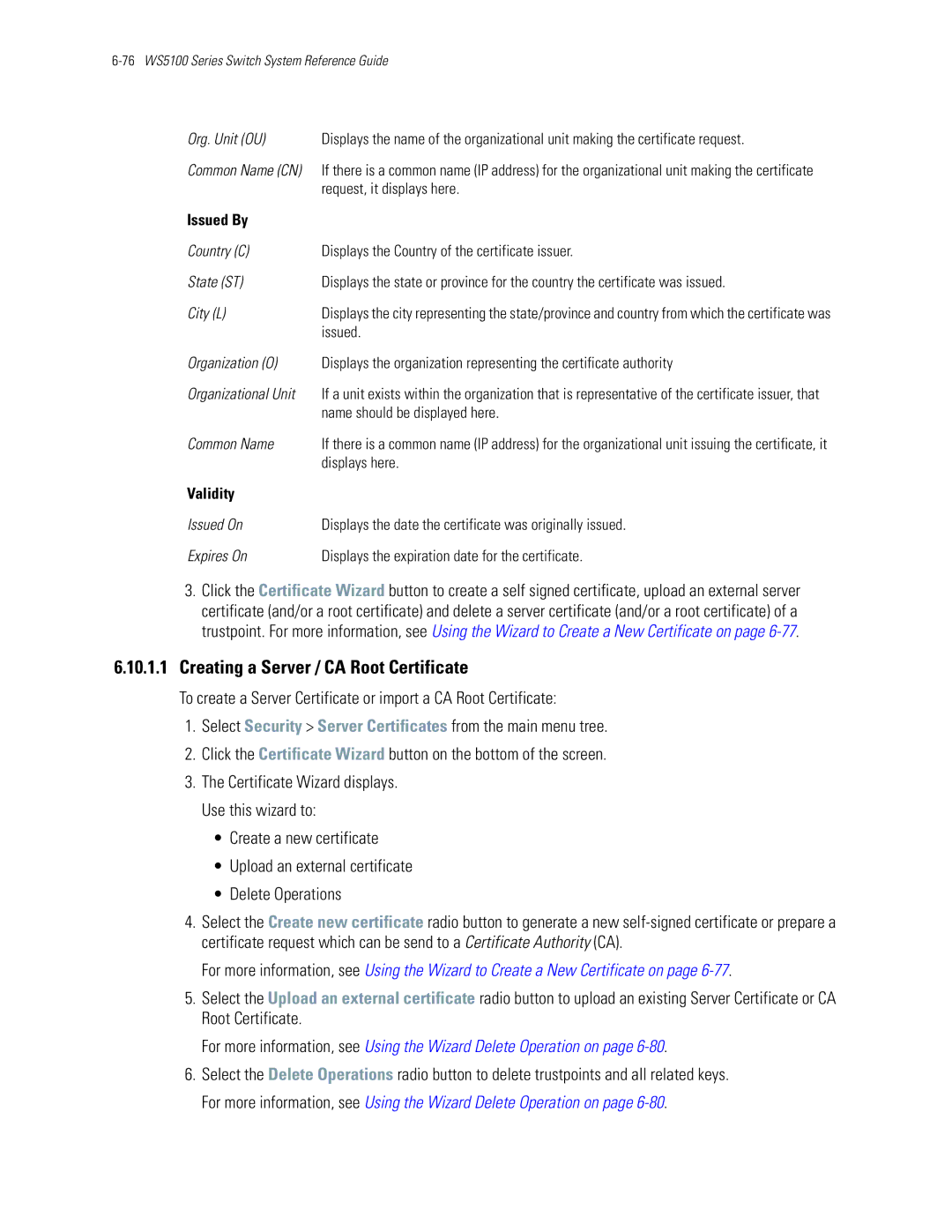 Motorola WS5100 manual Creating a Server / CA Root Certificate 