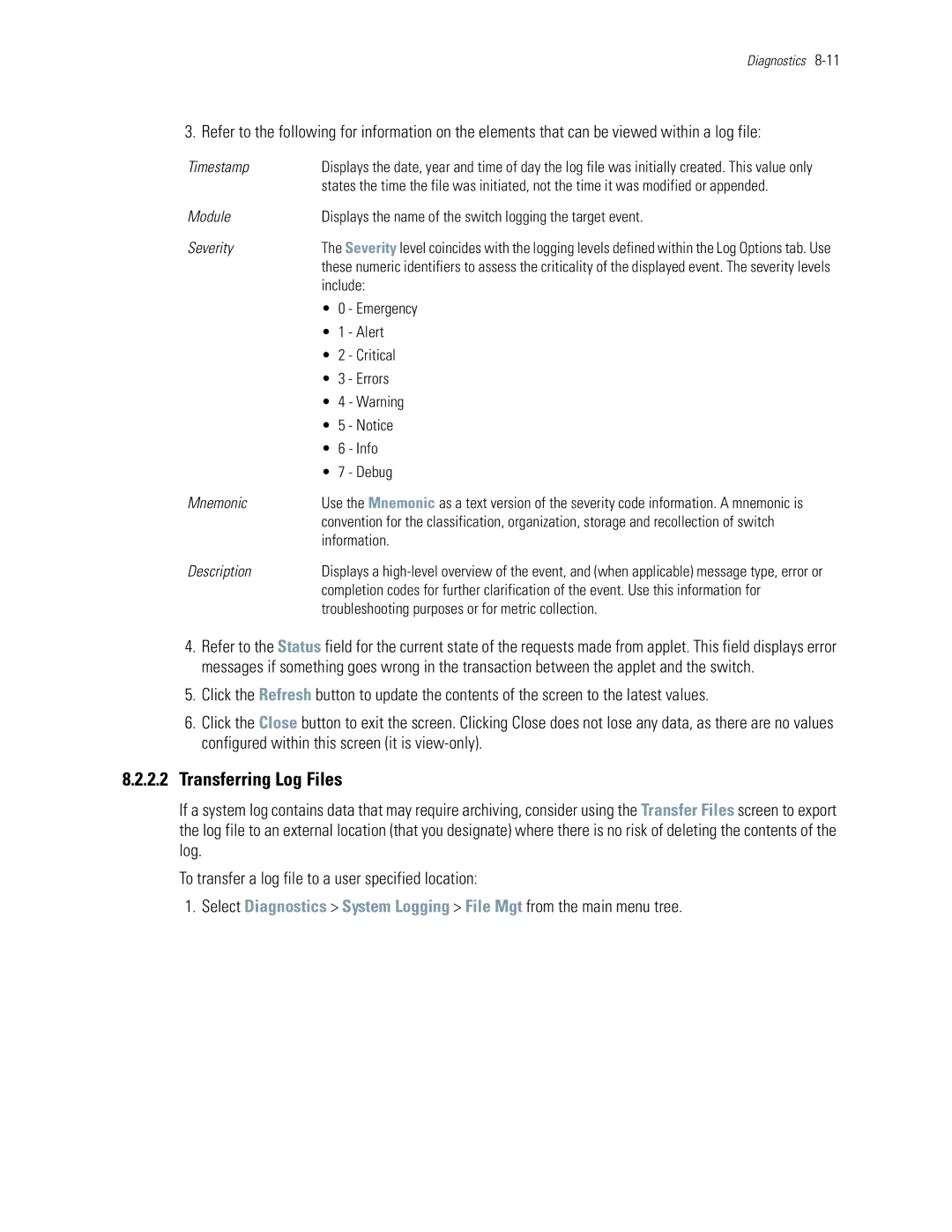 Motorola WS5100 manual Transferring Log Files 