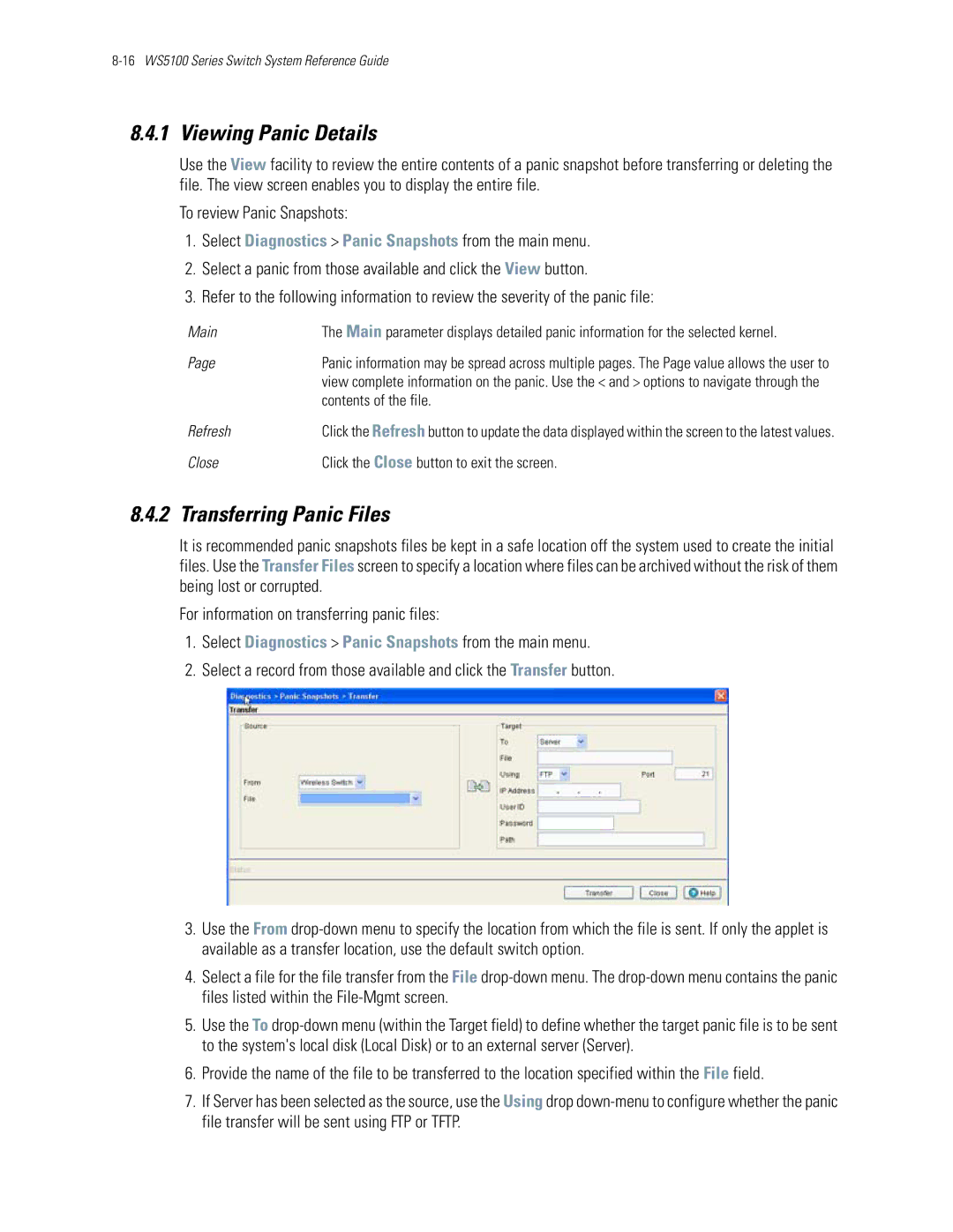 Motorola WS5100 manual Viewing Panic Details, Transferring Panic Files 