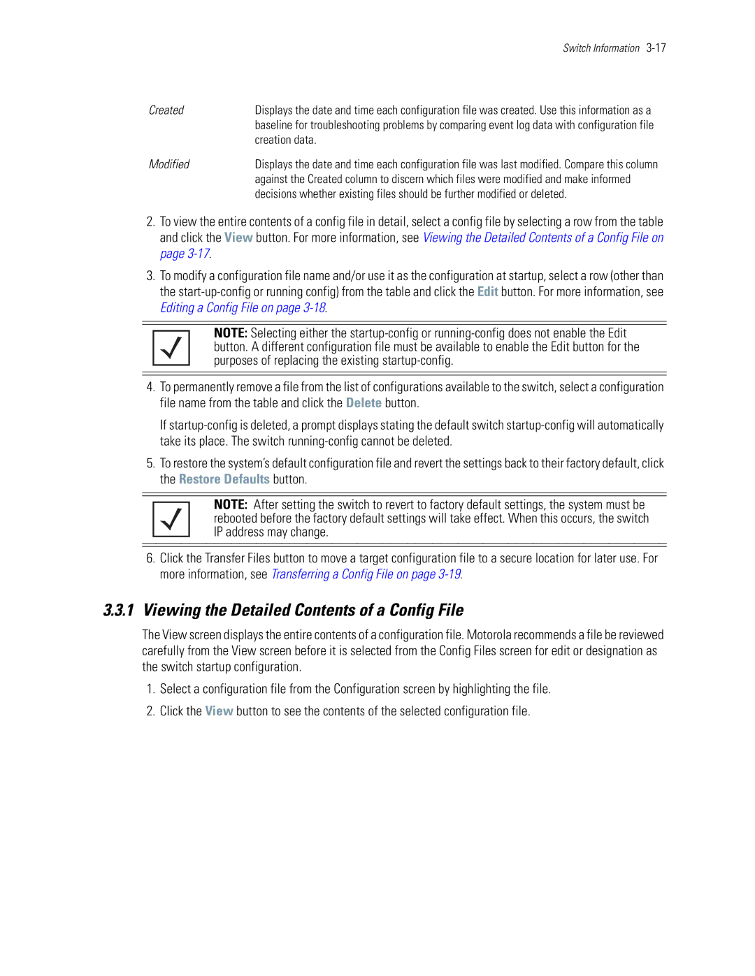 Motorola WS5100 manual Viewing the Detailed Contents of a Config File 