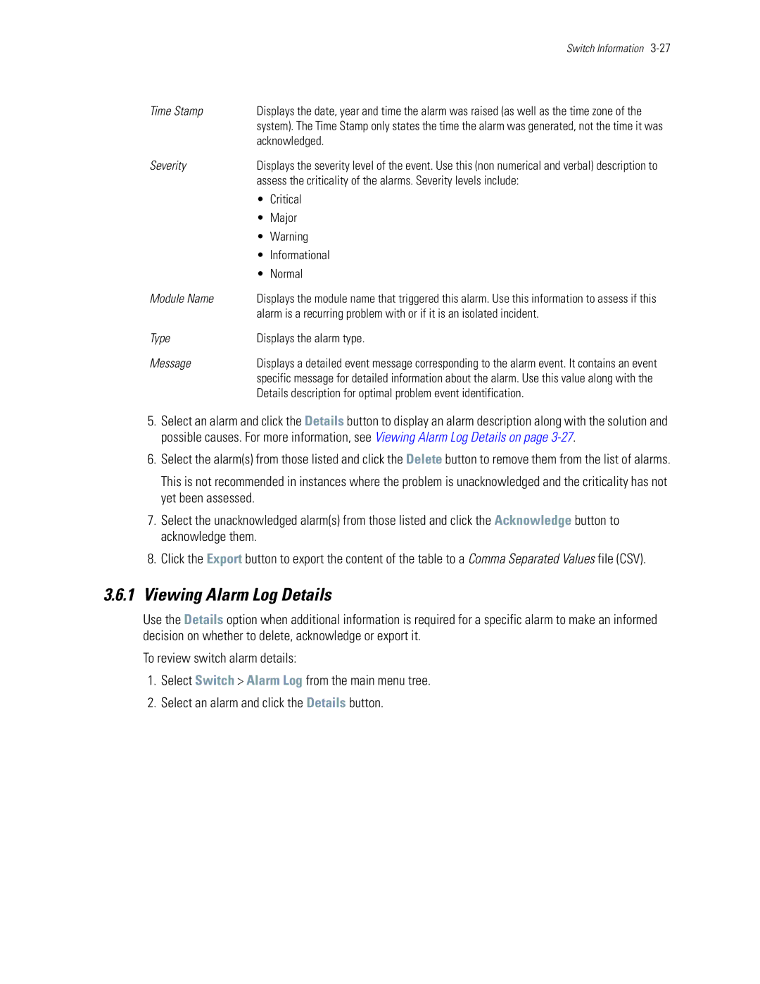 Motorola WS5100 manual Viewing Alarm Log Details 