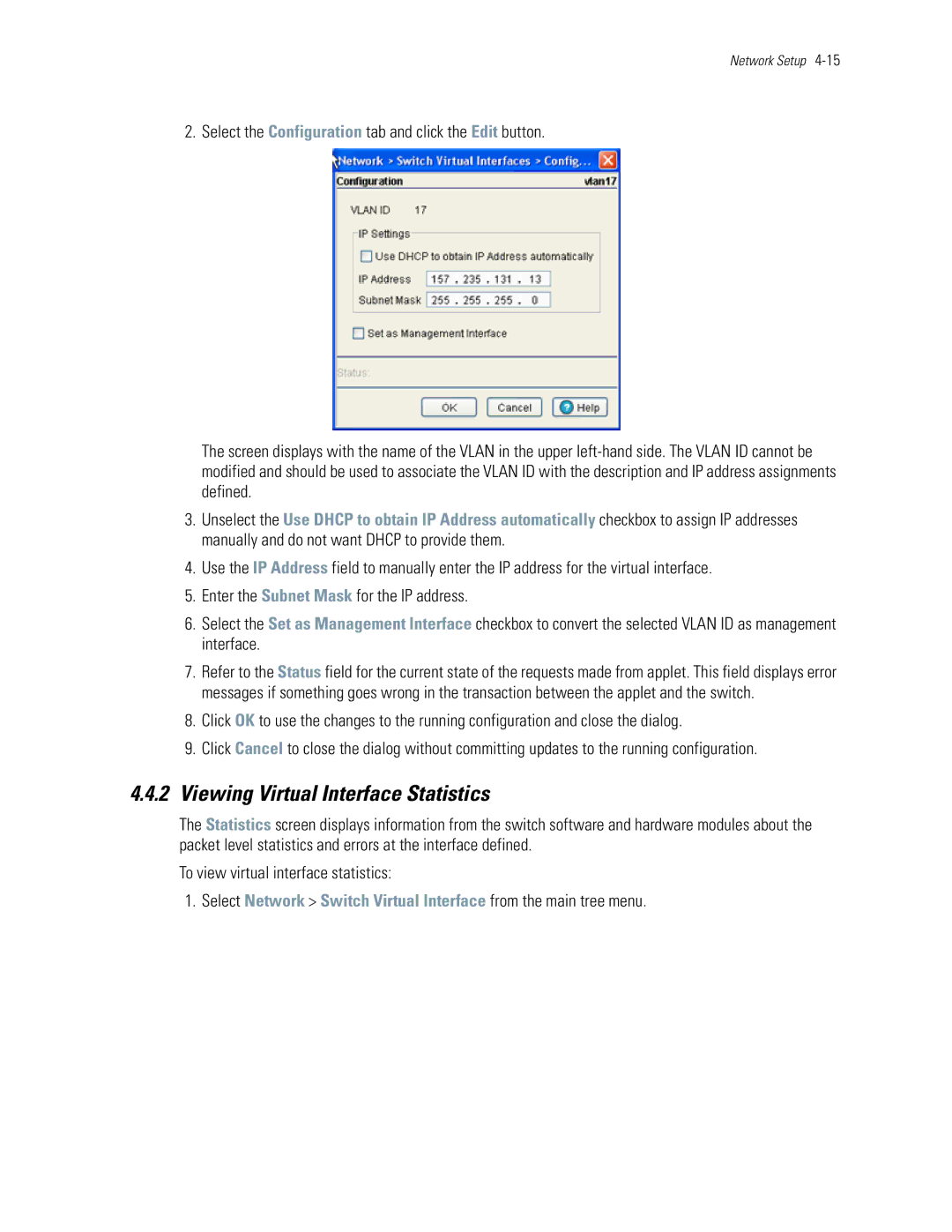 Motorola WS5100 manual Viewing Virtual Interface Statistics 