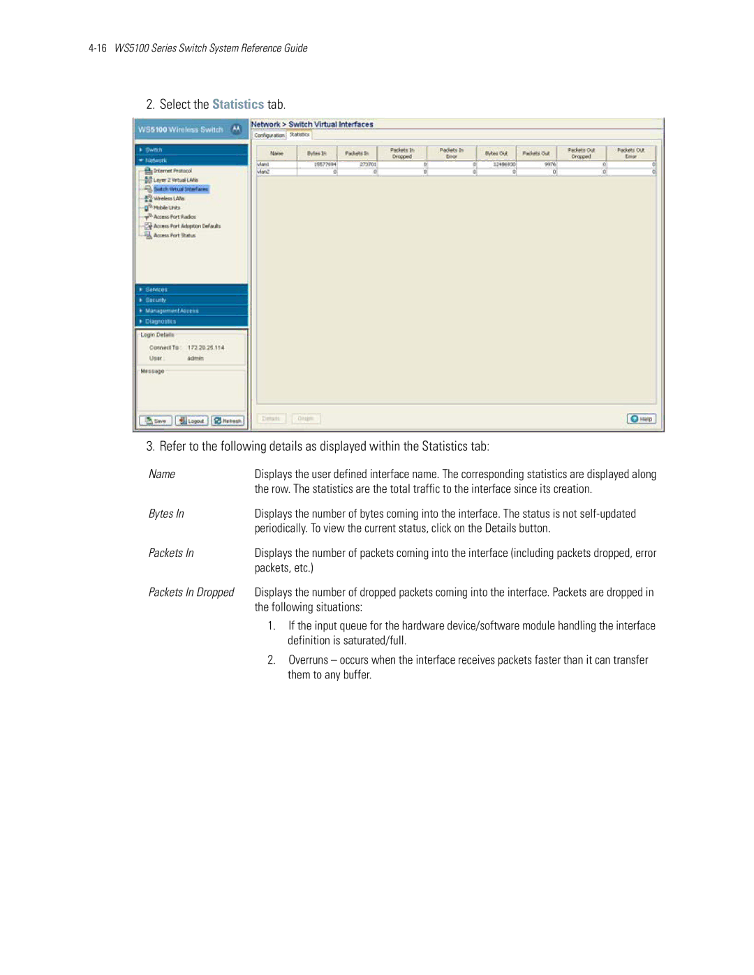 Motorola WS5100 manual Name, Packets, etc 