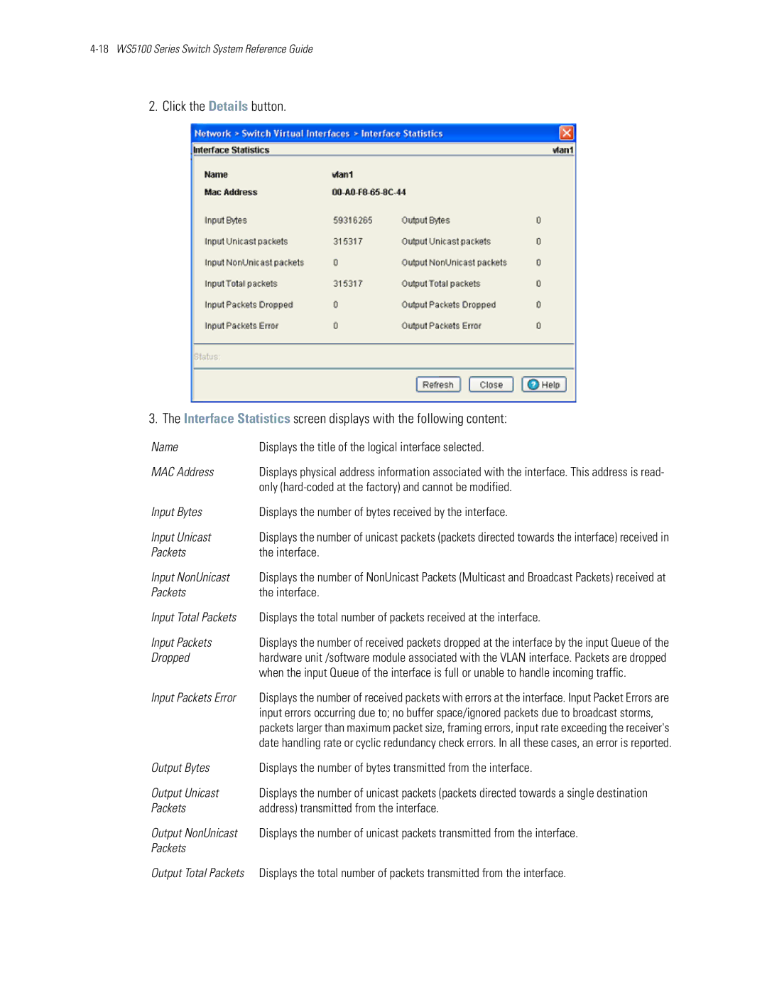 Motorola WS5100 manual Only hard-coded at the factory and cannot be modified, Packets Interface Input NonUnicast 