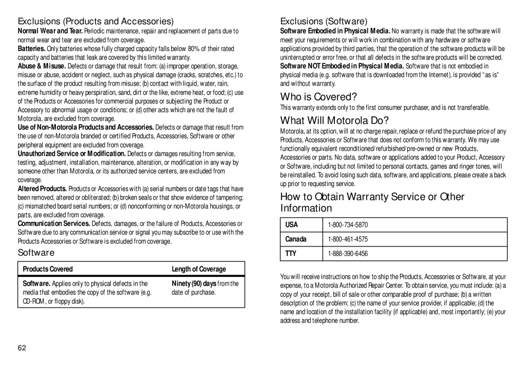 Motorola WX435 manual Who is Covered? 