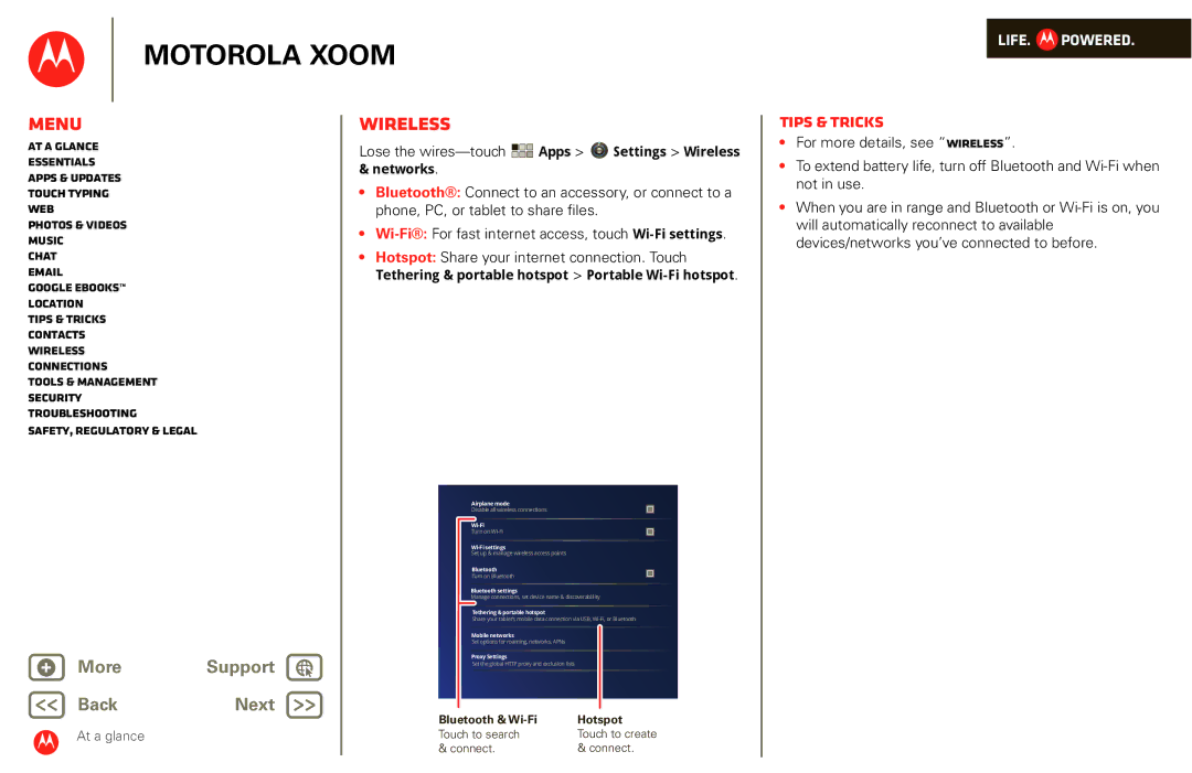 Motorola XOOM manual Lose the wires-touch, Apps Settings Wireless, Networks 