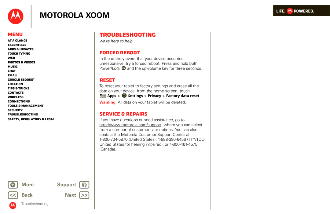 Motorola XOOM manual Motorola Xoom 