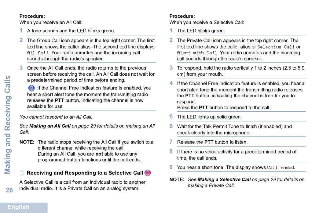 Motorola XPR 7550 manual Making,  Receiving and Responding to a Selective Call 