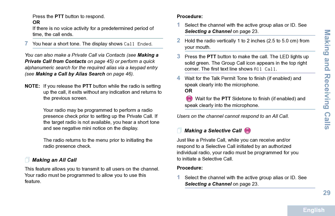 Motorola XPR 7550 manual  Making an All Call,  Making a Selective Call 