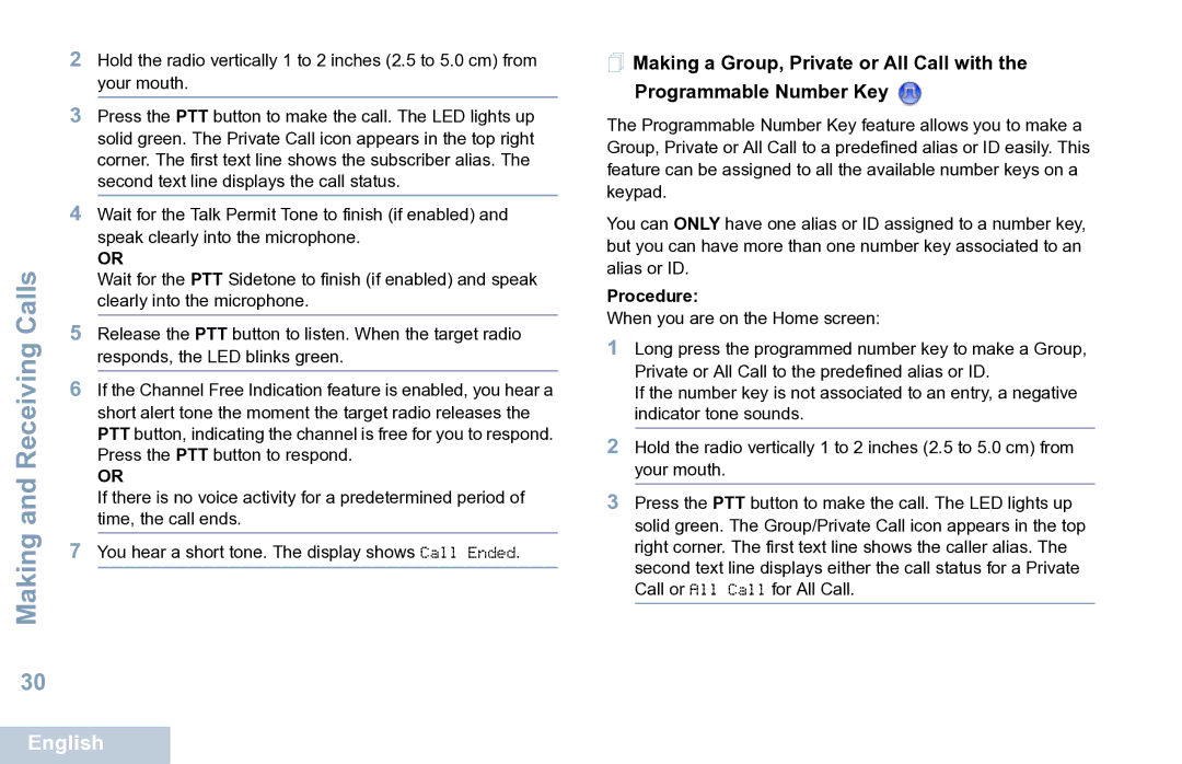 Motorola XPR 7550 manual Making and Receiving Calls 