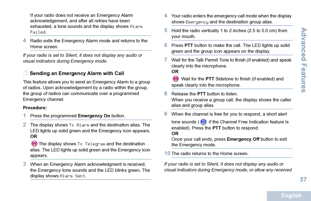 Motorola XPR 7550 manual  Sending an Emergency Alarm with Call 