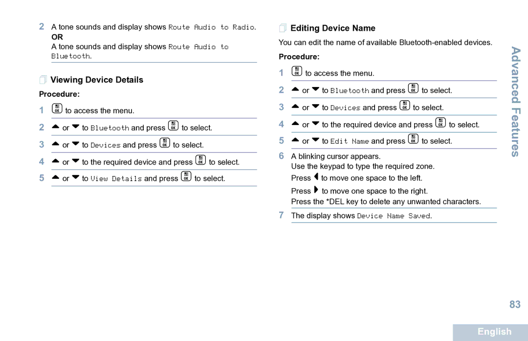 Motorola XPR 7550 manual  Viewing Device Details,  Editing Device Name 