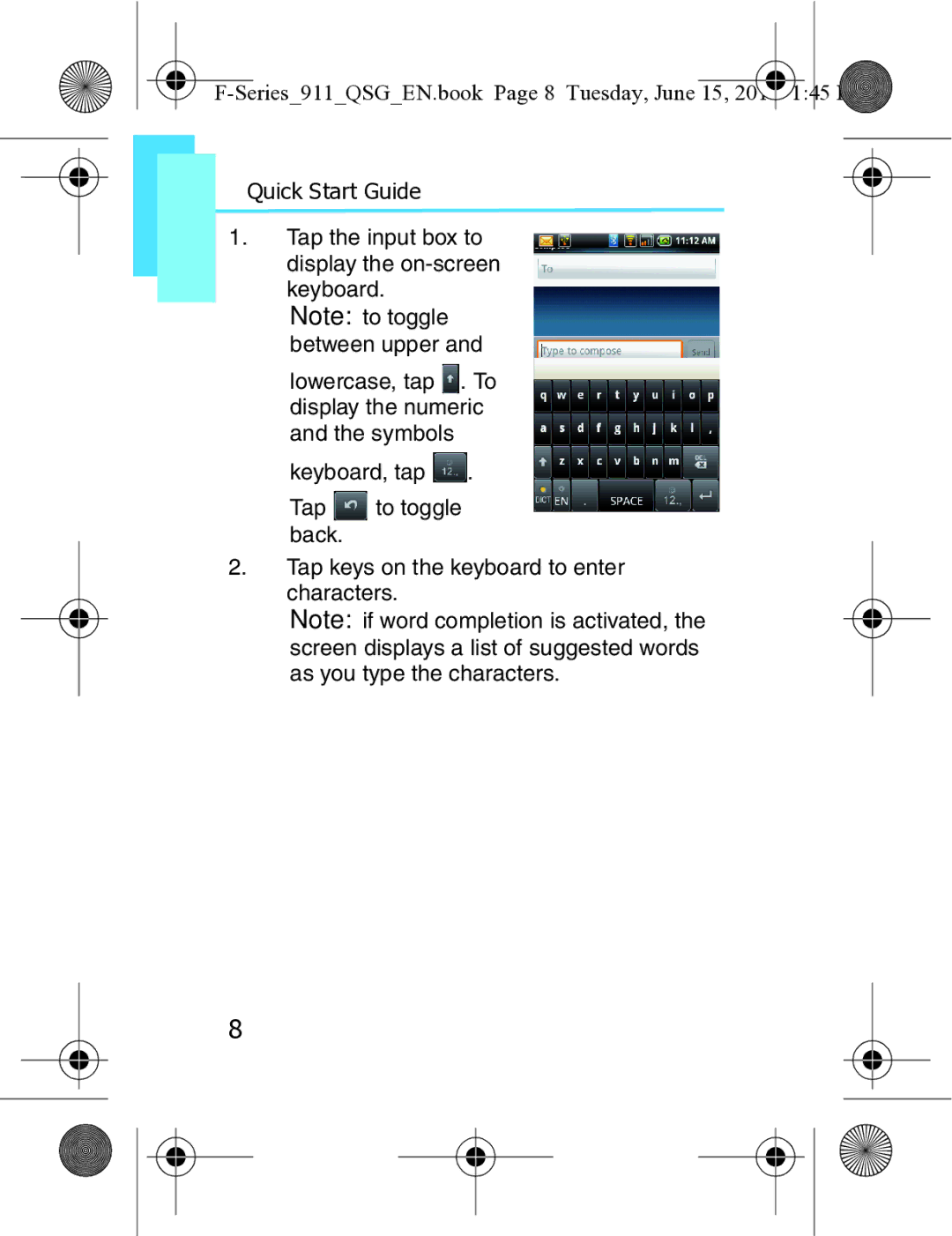 Motorola XT3 quick start Series911QSGEN.book Page 8 Tuesday, June 145 