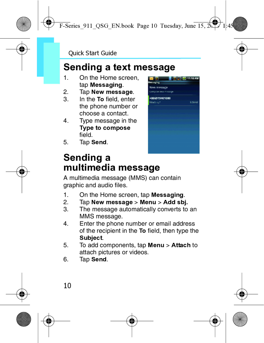 Motorola XT3 quick start Sending a text message, Sending a multimedia message 