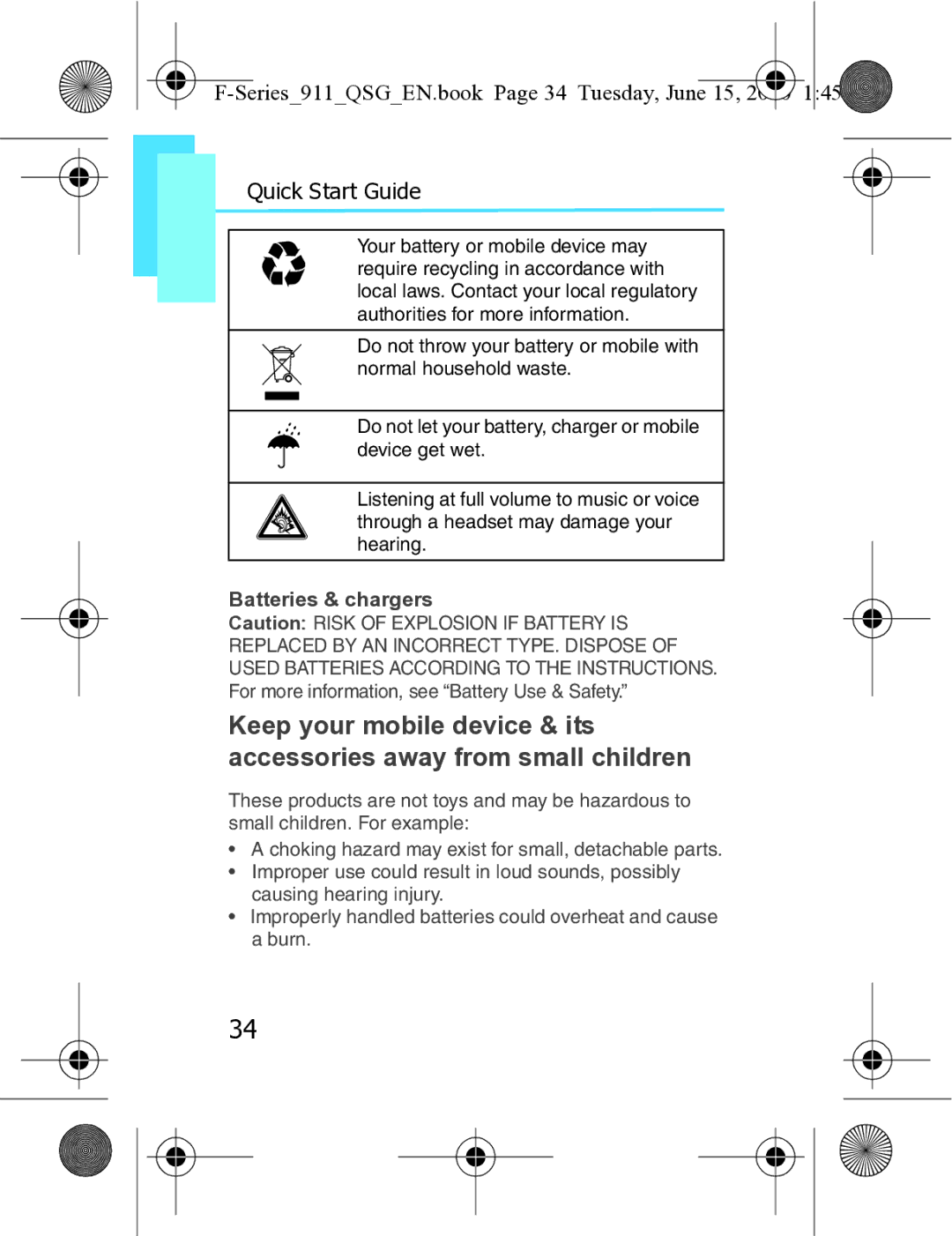 Motorola XT3 quick start Series911QSGEN.book Page 34 Tuesday, June 15 