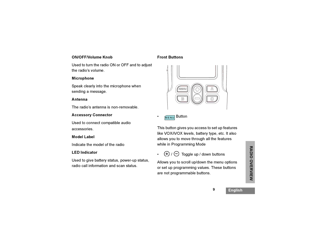 Motorola XTNi Series manual Radio Overview 