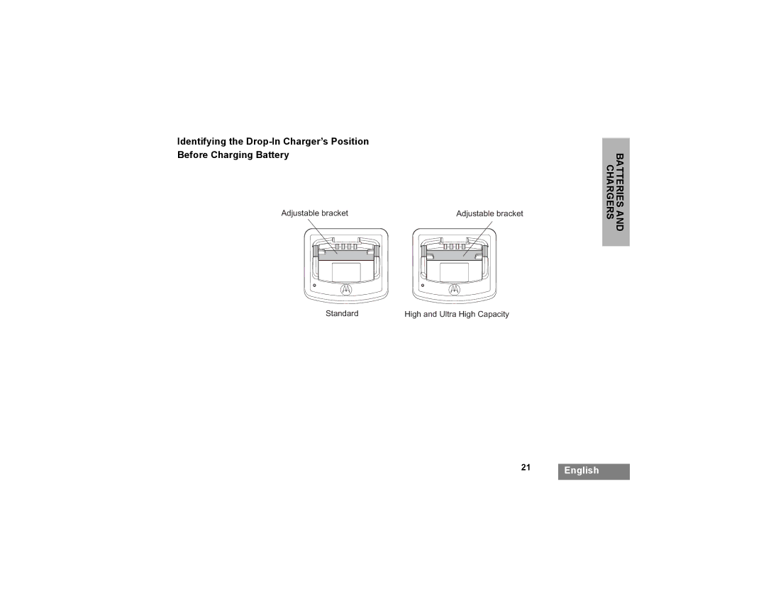 Motorola XTNi Series manual Adjustable bracket Standard High and Ultra High Capacity 