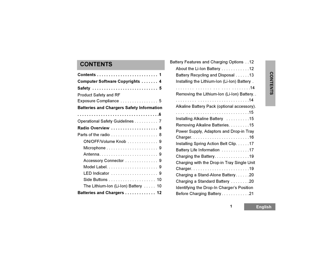 Motorola XTNi Series manual Contents 