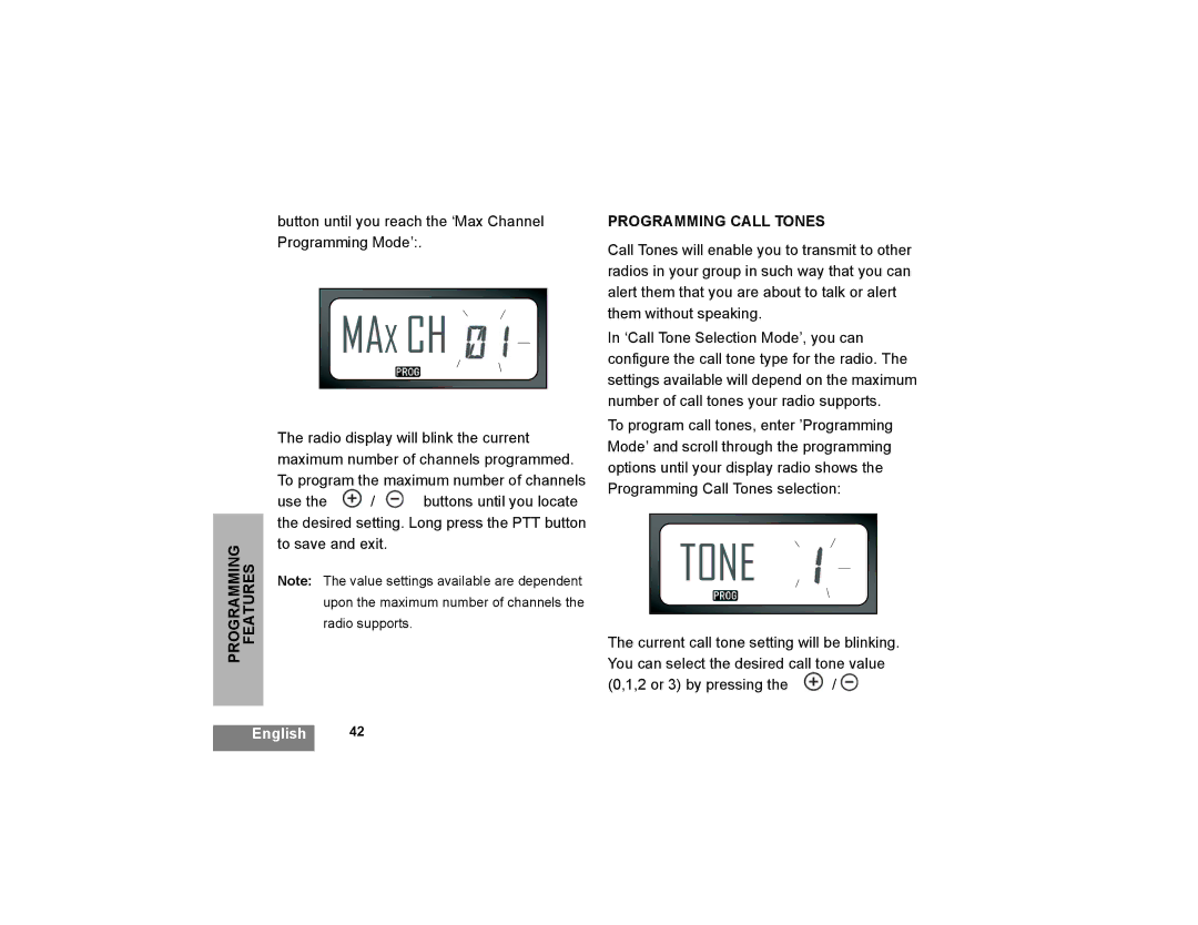 Motorola XTNi Series manual Ma X Ch, Programming Call Tones 