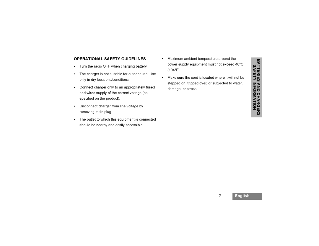 Motorola XTNi Series manual Operational Safety Guidelines 