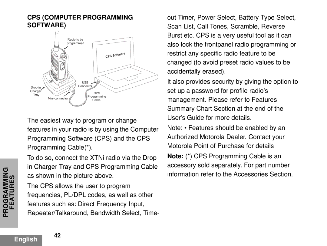 Motorola XTNI manual CPS Computer Programming Software 