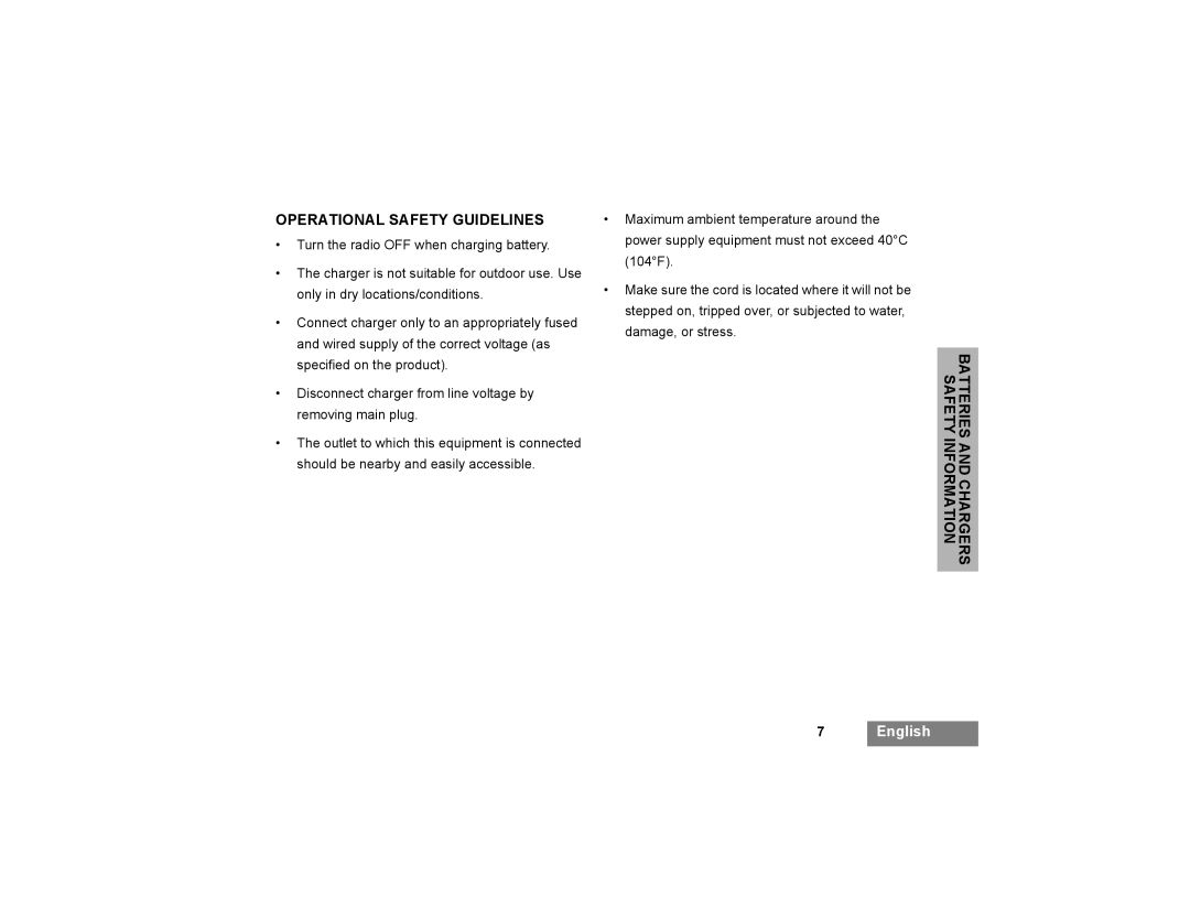 Motorola XTNI manual Operational Safety Guidelines 