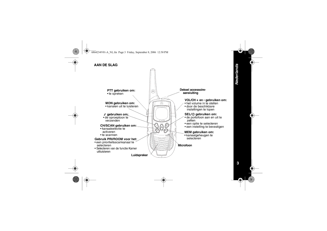 Motorola XTR446 specifications AAN DE Slag 