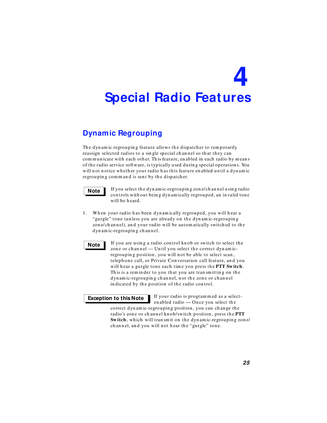 Motorola XTS 3000 manual Special Radio Features, Dynamic Regrouping 