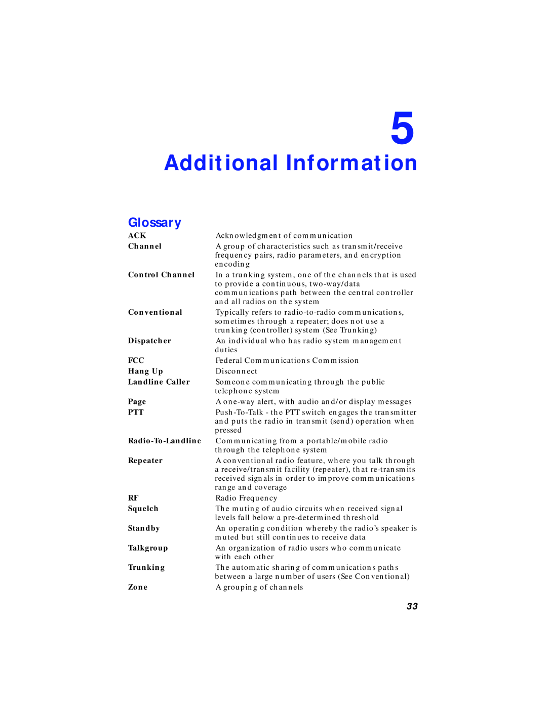 Motorola XTS 3000 manual Glossary 