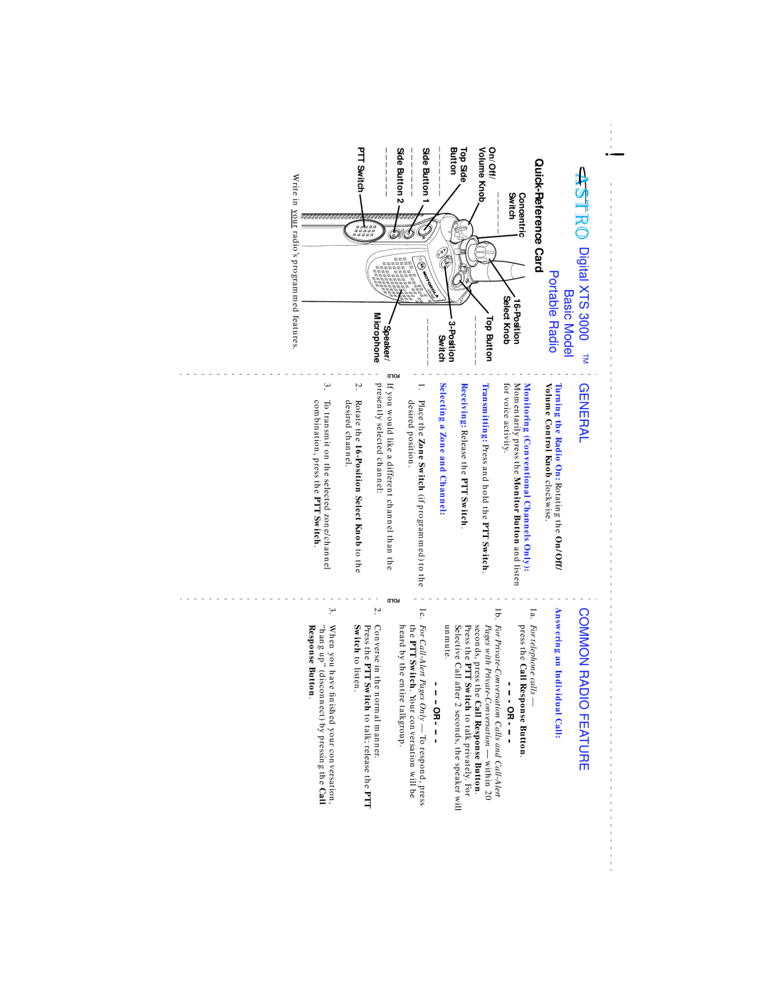 Motorola XTS 3000 manual General 